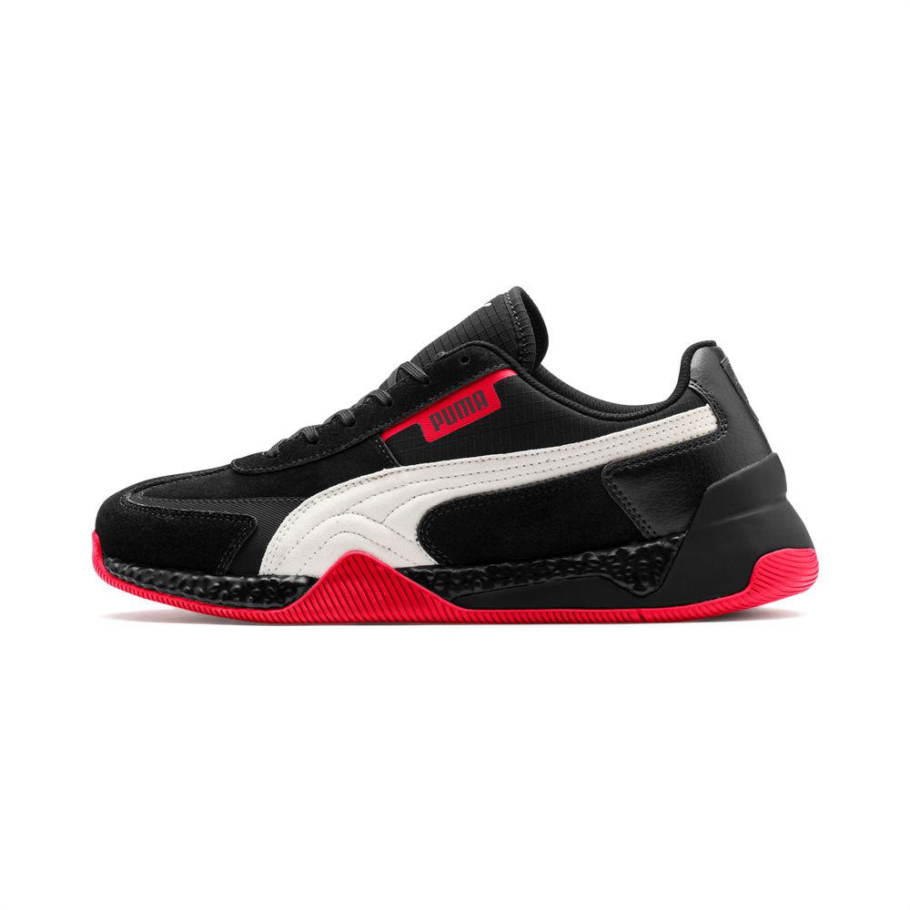 Puma Scuderia Ferrari Speed Hybrid LS Férfi Motorsport Cipő - Fekete/Fehér ( Hungary - ETMIF3791 )